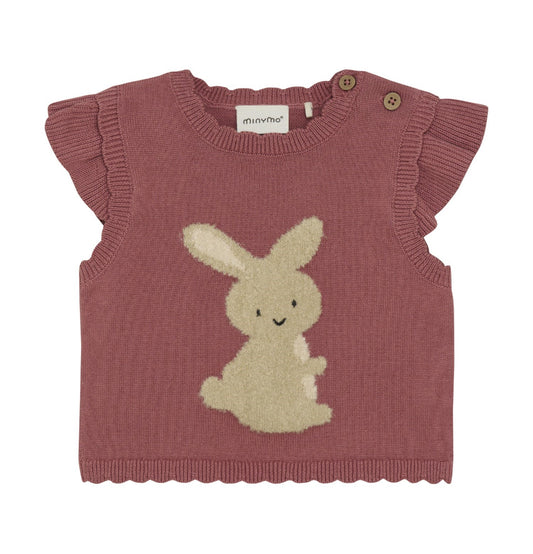 Baby Knit Sweater Vest Ruffle Trim-Minymo