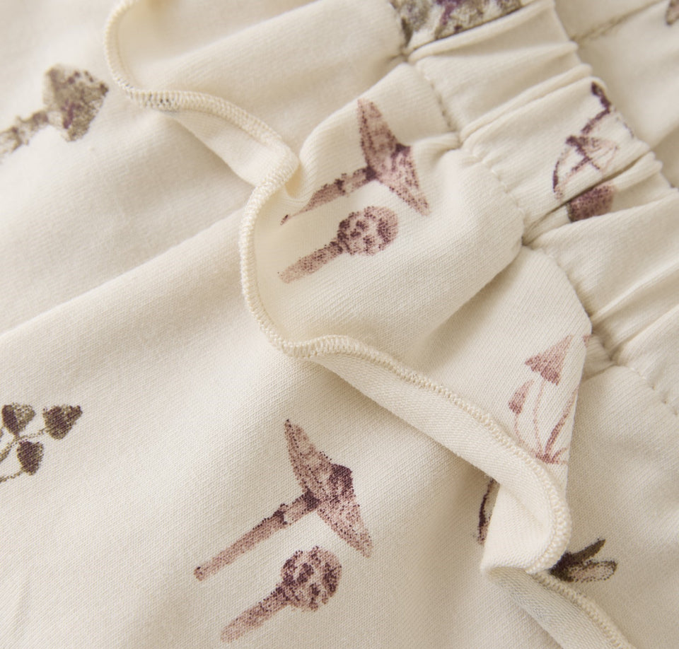 Mushroom Print Organic Cotton Pants -MinyMo-
