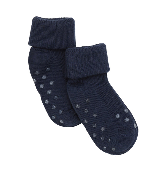 Baby/Toddler 2Pk Socks with Grips-Navy-Minymo