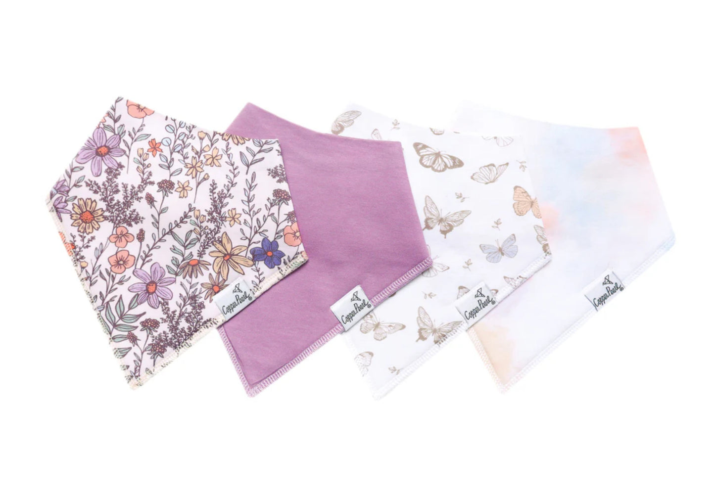 Baby Girl Bandana Bibs -Copper Pearl