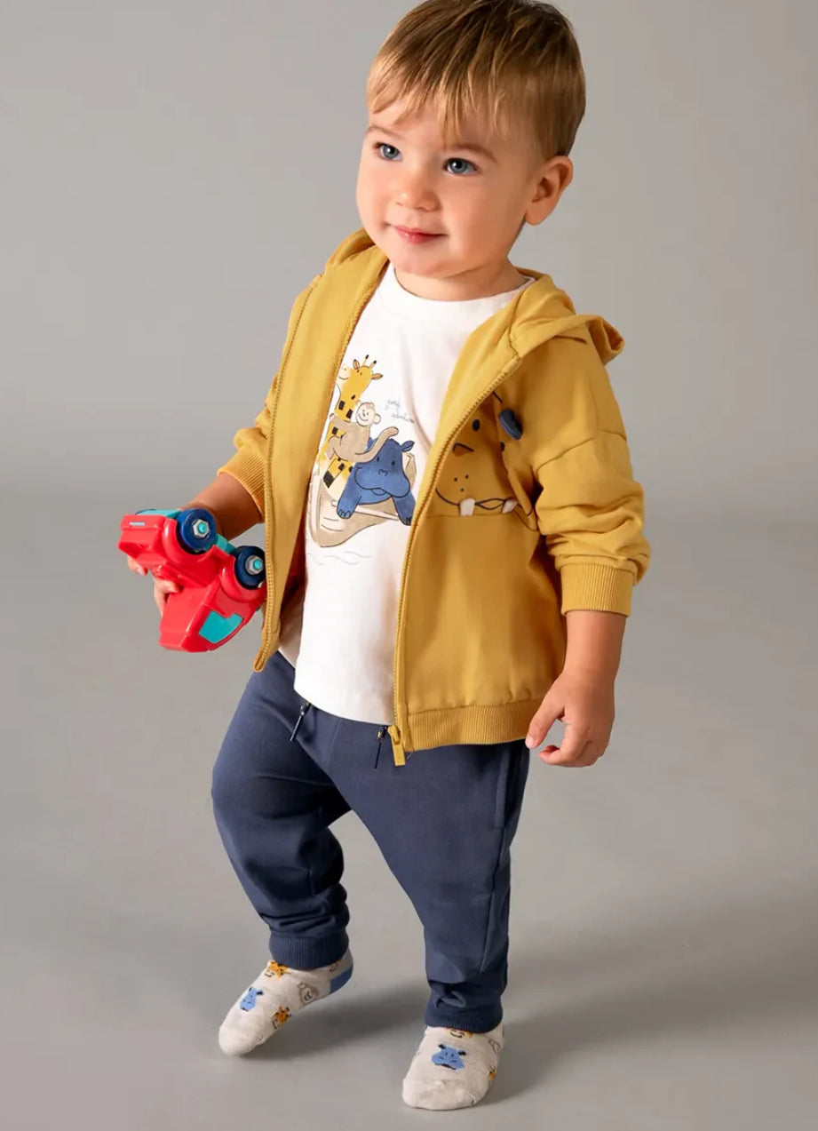 Boys 3 Piece Track Suit With Fun Safari Animal Top-Mayoral
