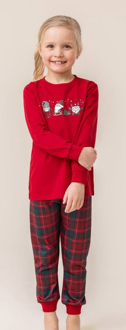 Gnome Red Plaid Glow in the Dark Pjs Nano