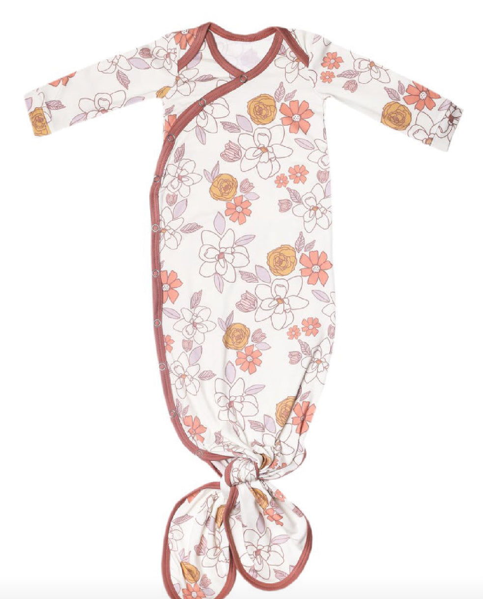Ferra Knotted Gown 0-4 Months-Copper Pearl