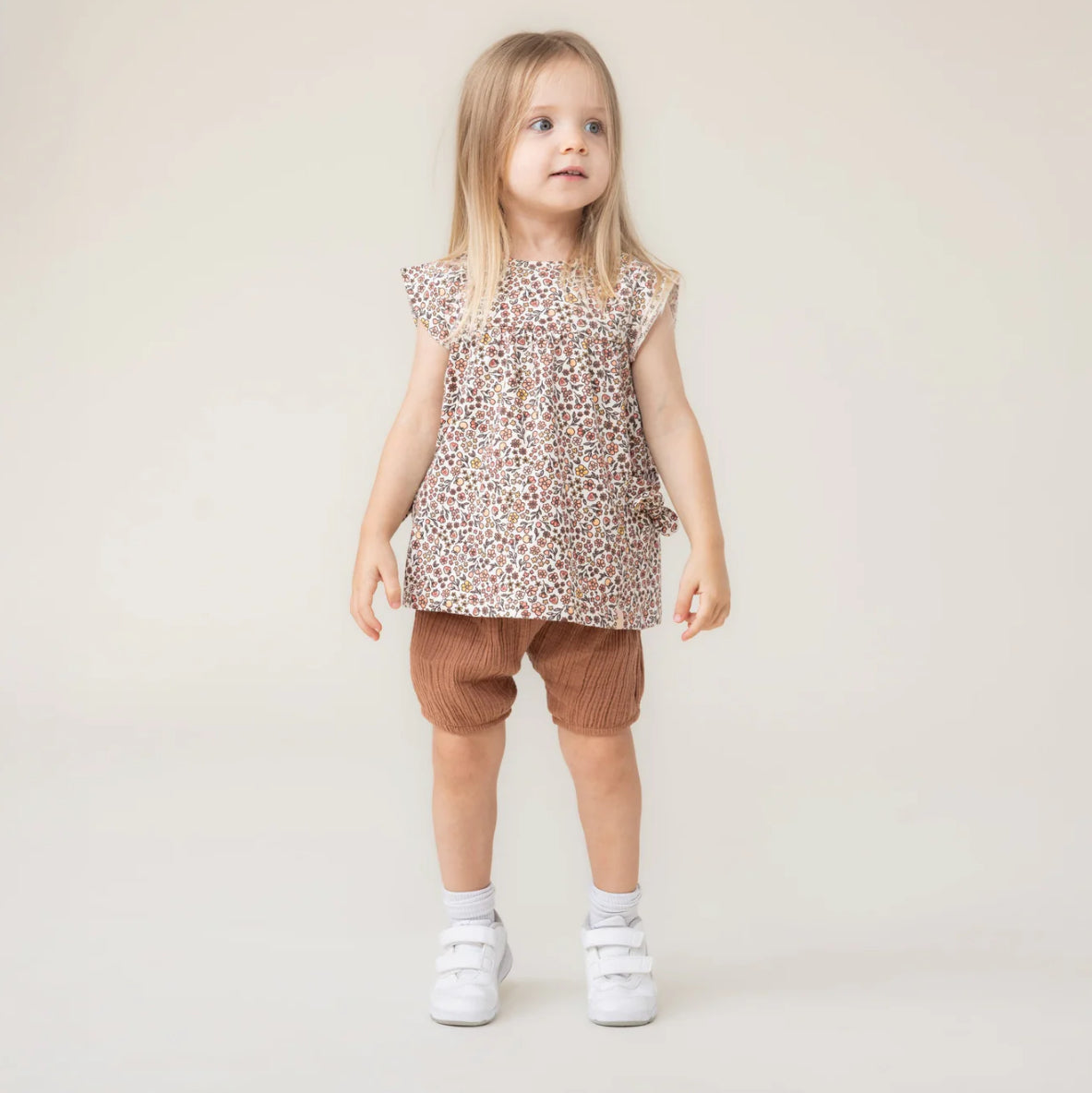 Girls Ivory Two Piece T-Shirt Set-Nano