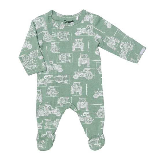 Green Tractor Tencel Sleeper-Coccoli
