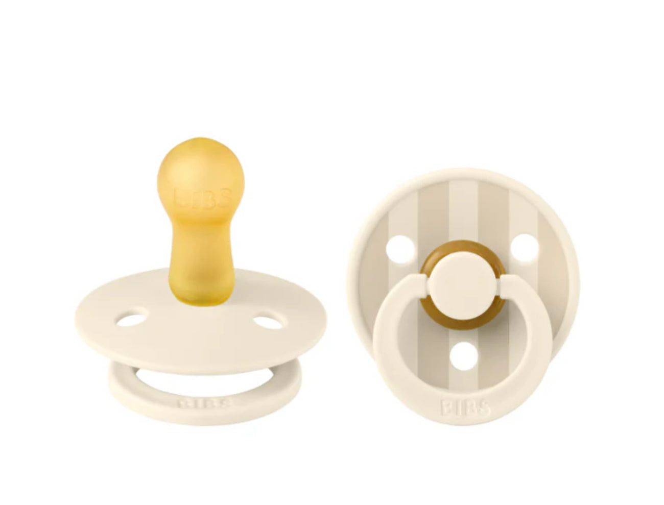 Studio Collection Natural Rubber 2 Pack Pacifier (Round Nipple)-Bibs