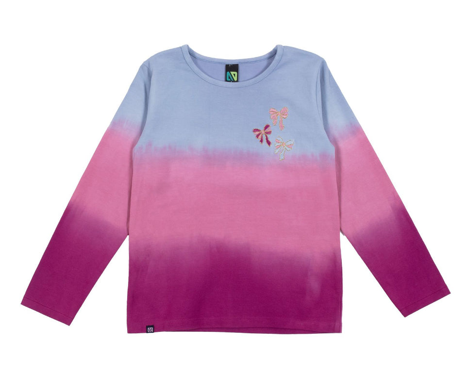 Pink and Blue Colour Fading Long Sleeve Shirt-Nano