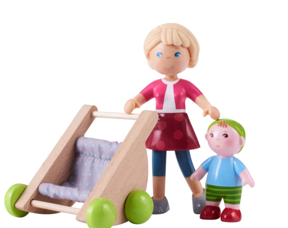 Little Friends Mama Melanie and Baby Kilian Stroller Set-Haba