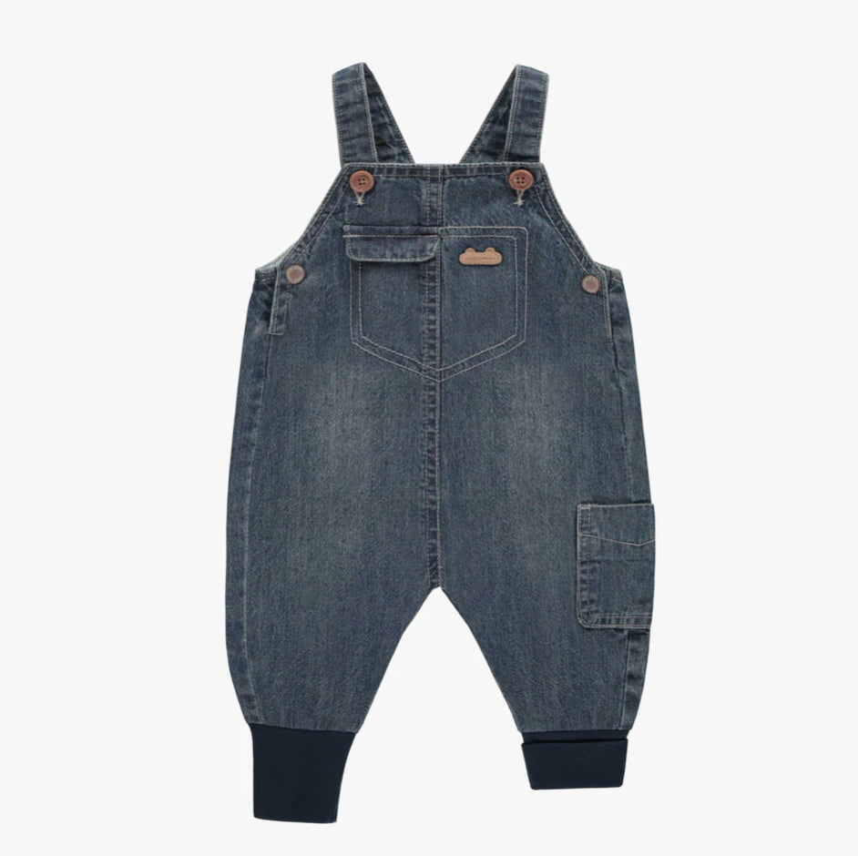 Lightweight Dark Blue Denim Relaxed Fit And Evolutive Overalls-Souris Mini