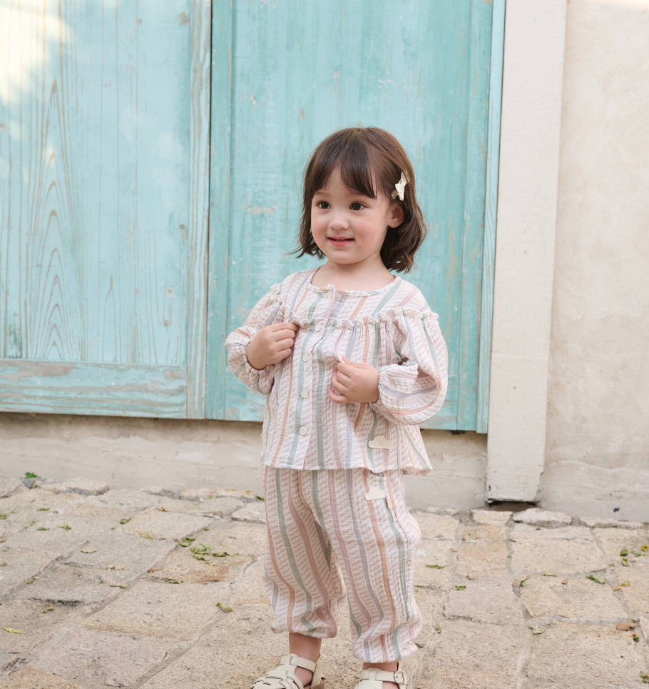 Caramel Stripes Blouse-Petite Revery