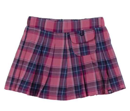 Navy  and Pink Knit Tunic Plaid-Nano