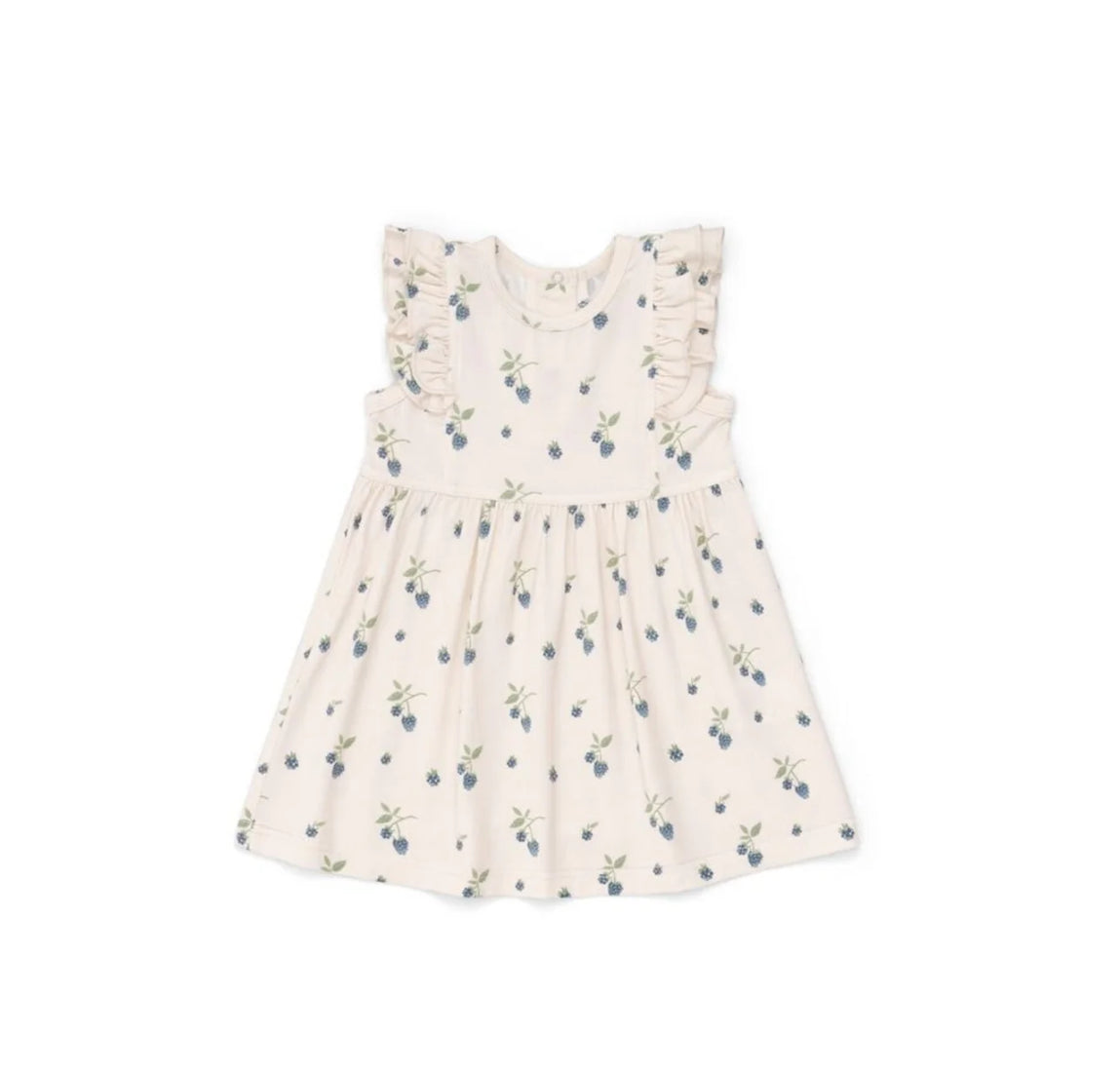 Wild Blackberries Modal Tencel Ruffle Dress-Coccoli