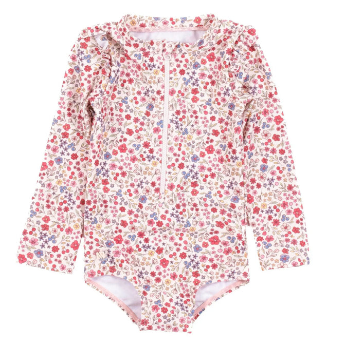 Long Sleeve Ivory One-Piece UV Swimsuit-Nano