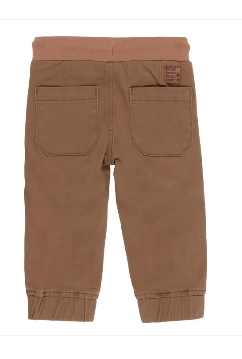 Tan and Navy Baby Stretch TwillJoggers with Draw String- Nano