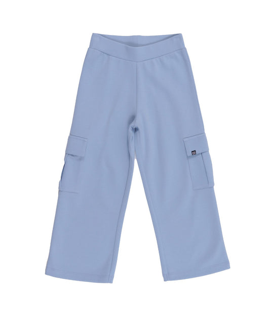 Soft Blue Flared Track Pants-Nano