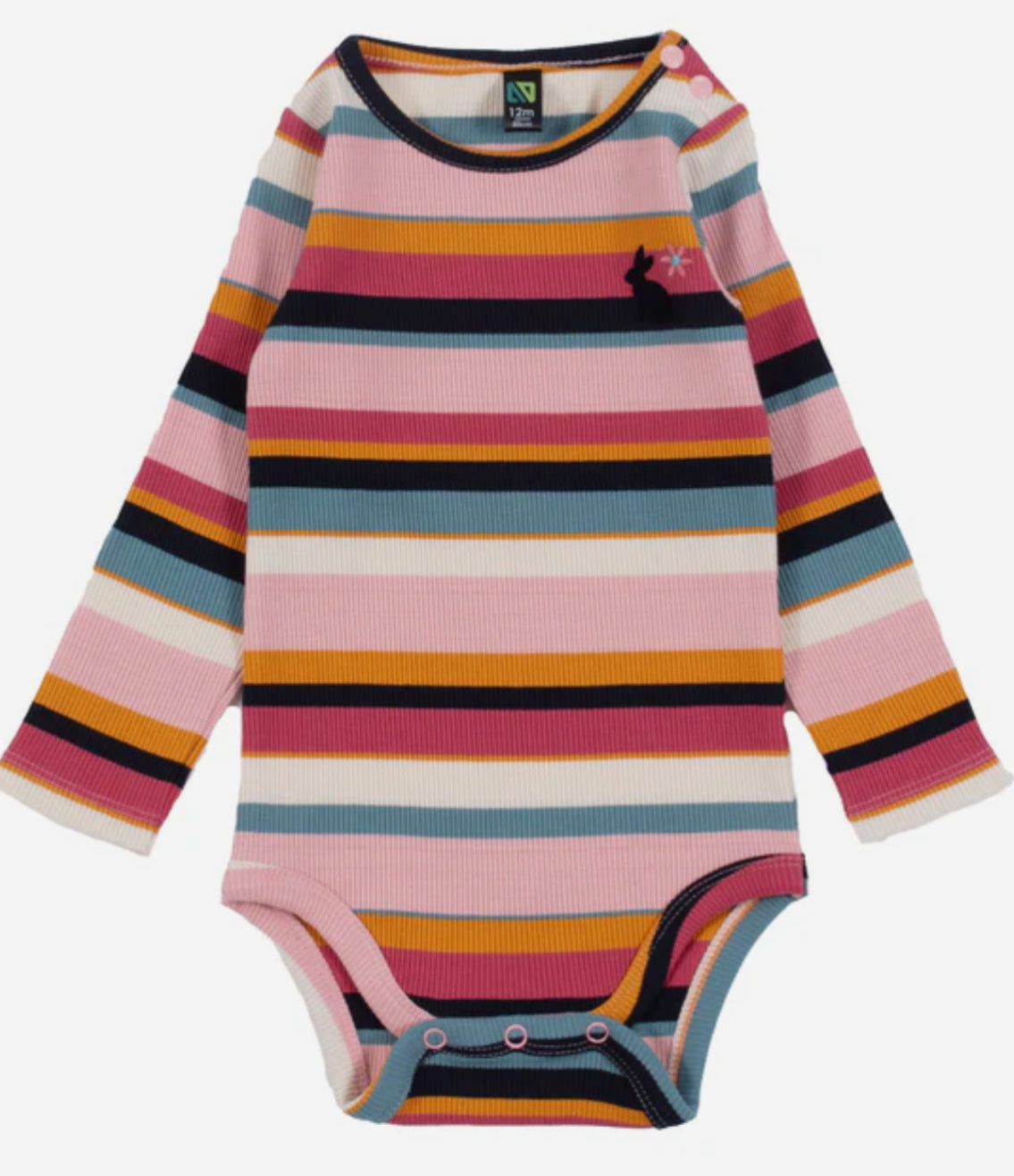 Ribbed Colourful Striped Bodysuit-Nano