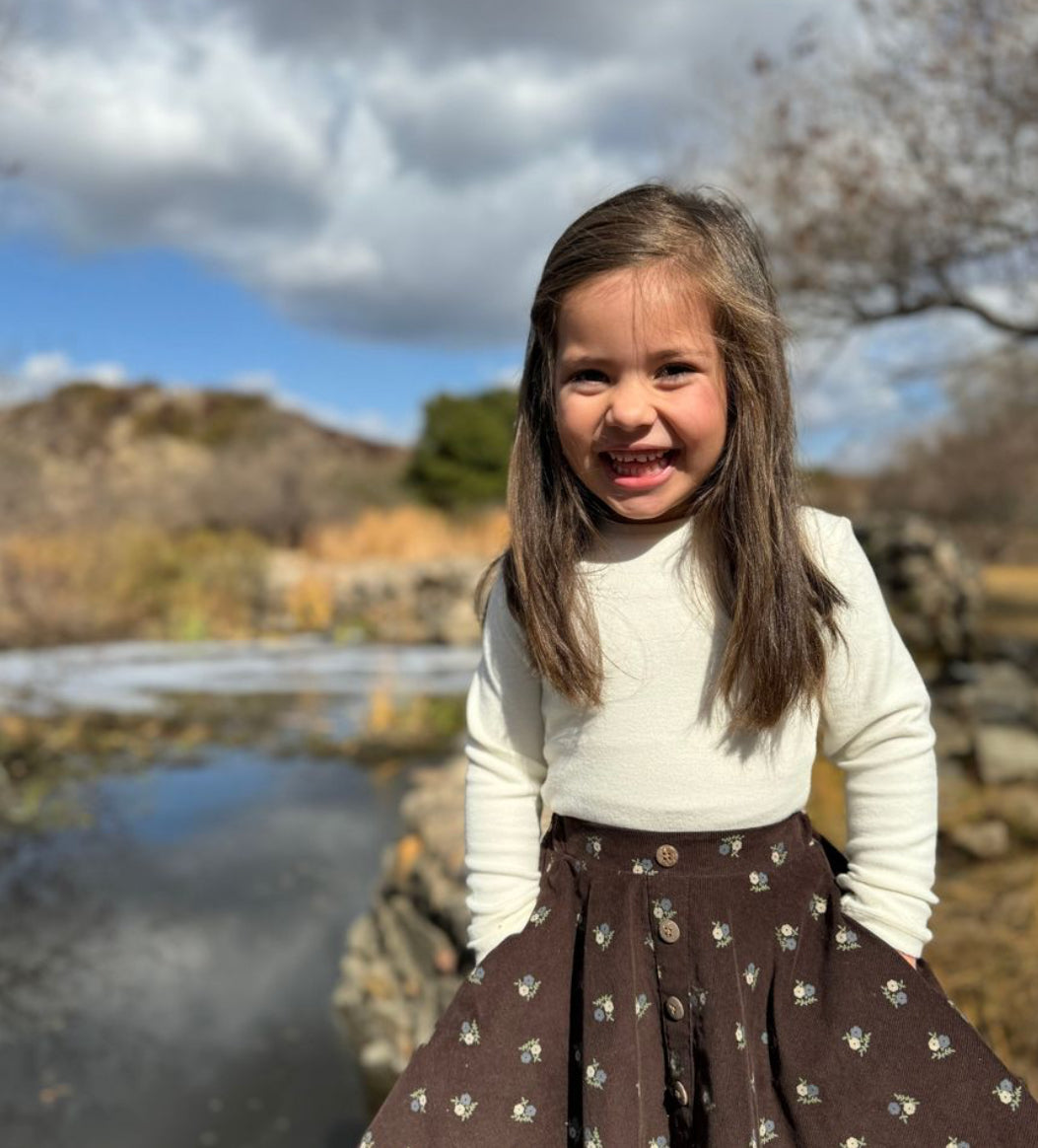 Cream Nikki Long Sleeve Top-Vignette Girls