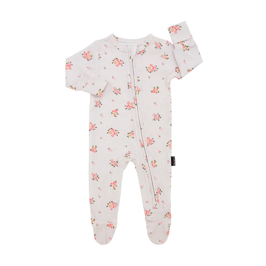 Peachy Blossom Bamboo Baby Footed Sleeper-Belan.J