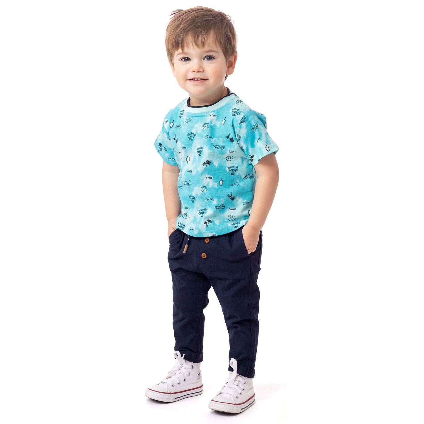 Navy Light Weight Knit Pants - Nano