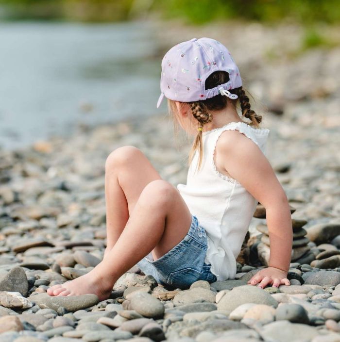 Mauve Floral Bud Ball Cap Calikids
