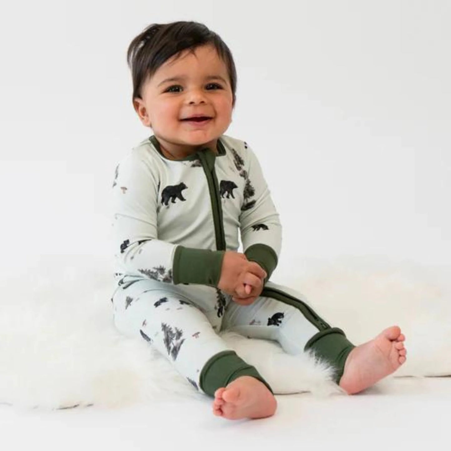 Woodland Bear Footed Zipper Sleeper-Belan.J