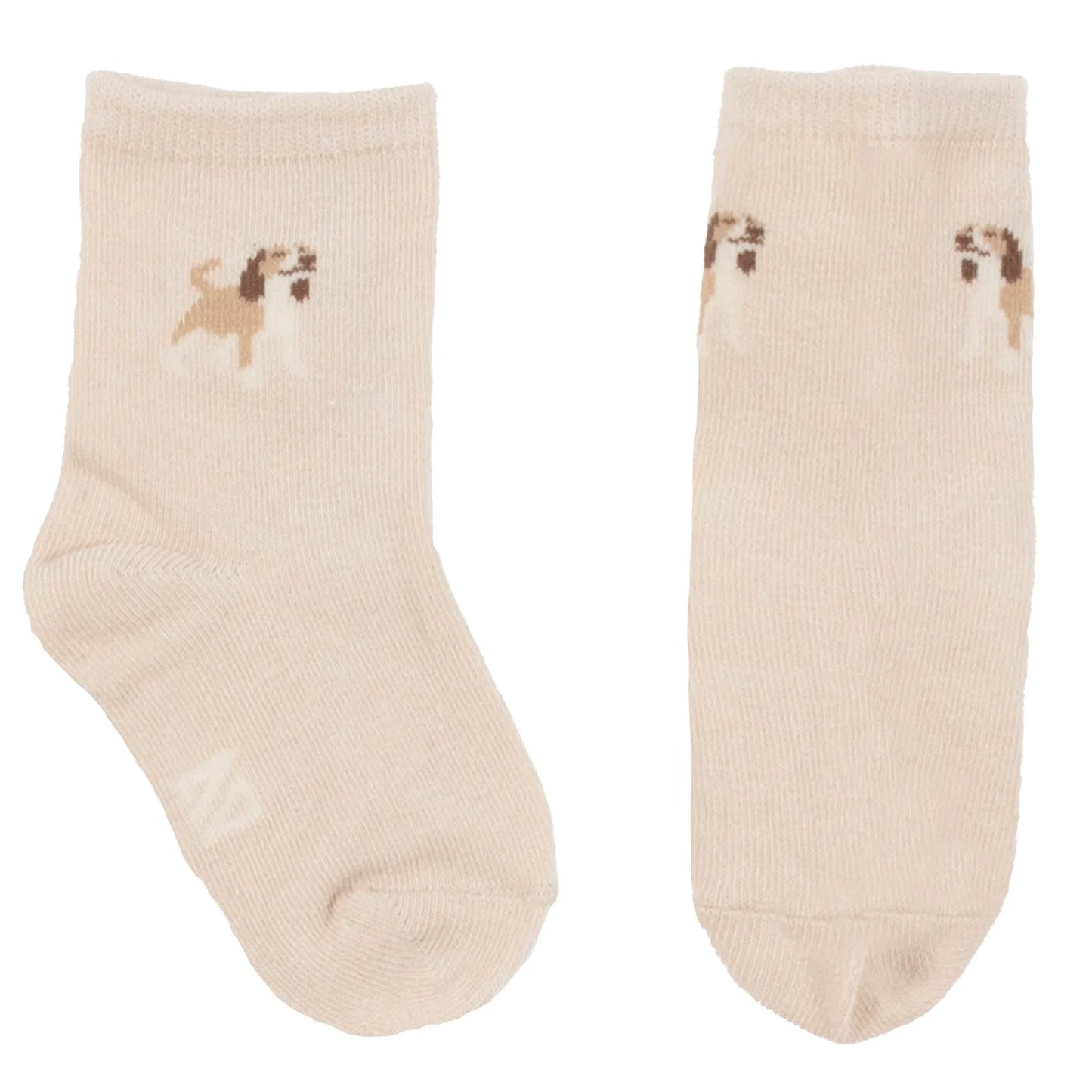 Cream Dog Socks -Nano