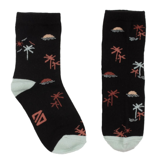 Black Palm Tree Socks -Nano