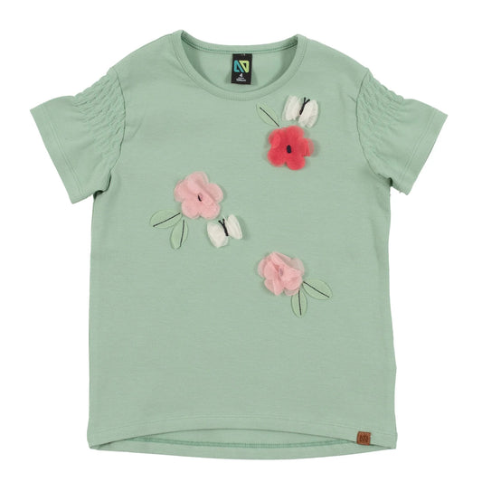 Sage Floral Appliqué Tishirt -Nano
