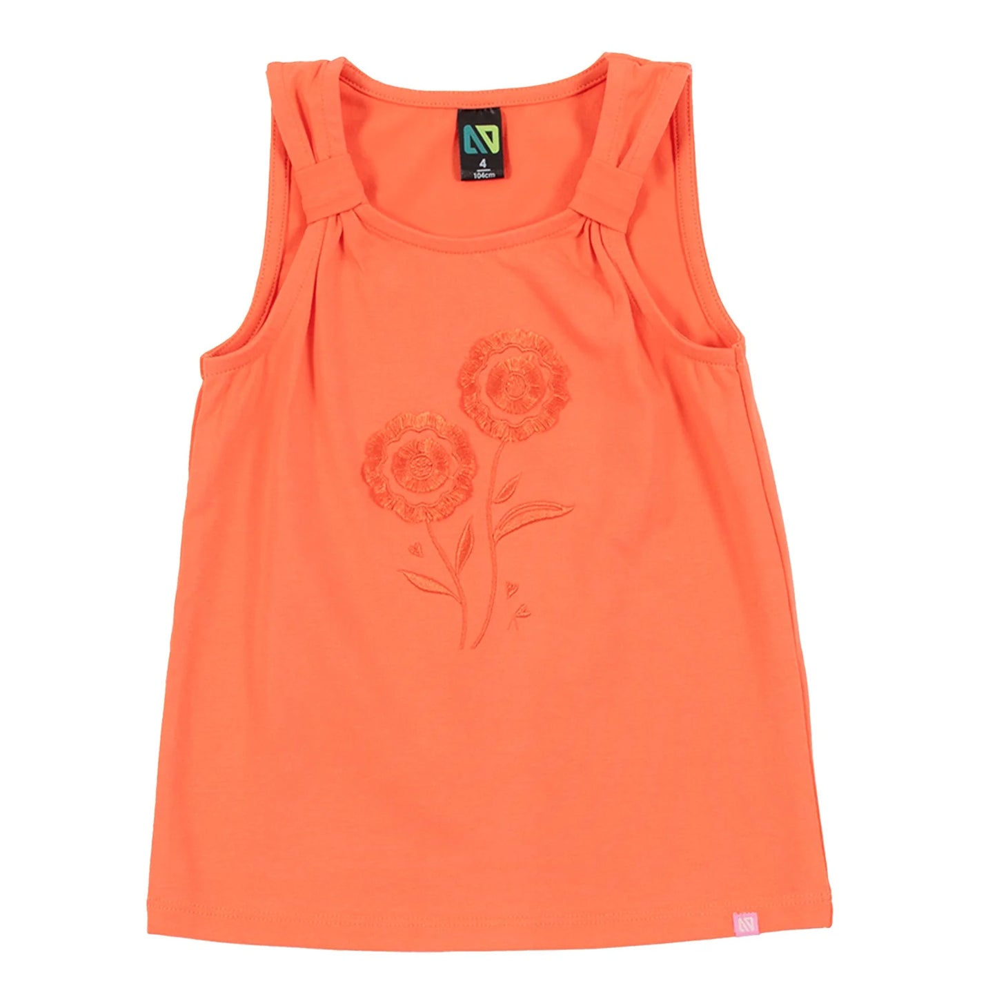 Orange Floral with Applique Top-Nano