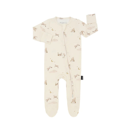 Little Lambs Footed Zipper Sleeper-Belan.J