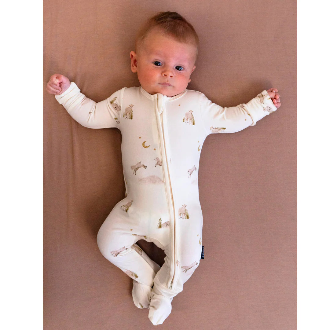 Little Lambs Footed Zipper Sleeper-Belan.J