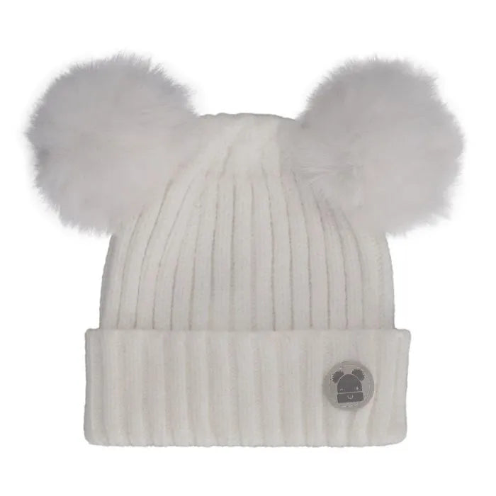 Double Pompom Knit Hat 0-6m Calikids