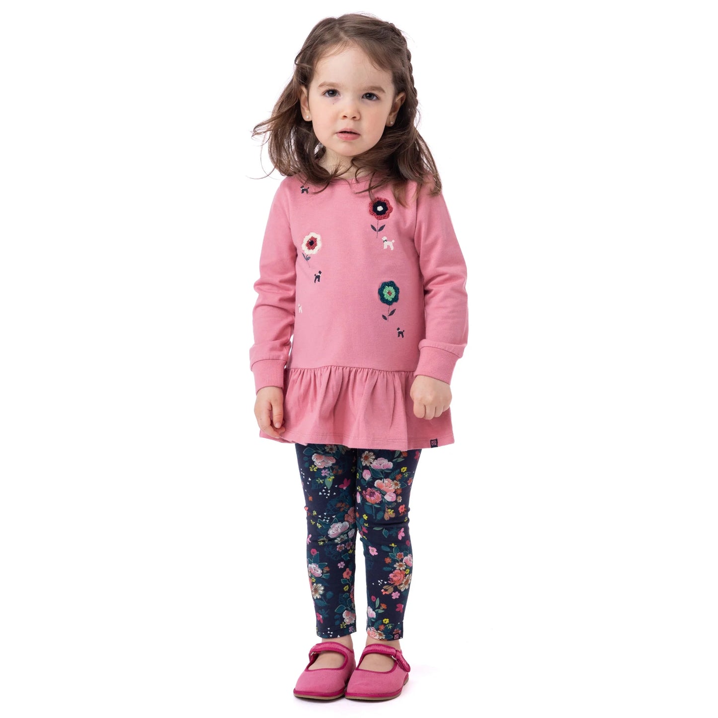 Rose Ruffled Tunic and Tight Set Baby Girl-Nano