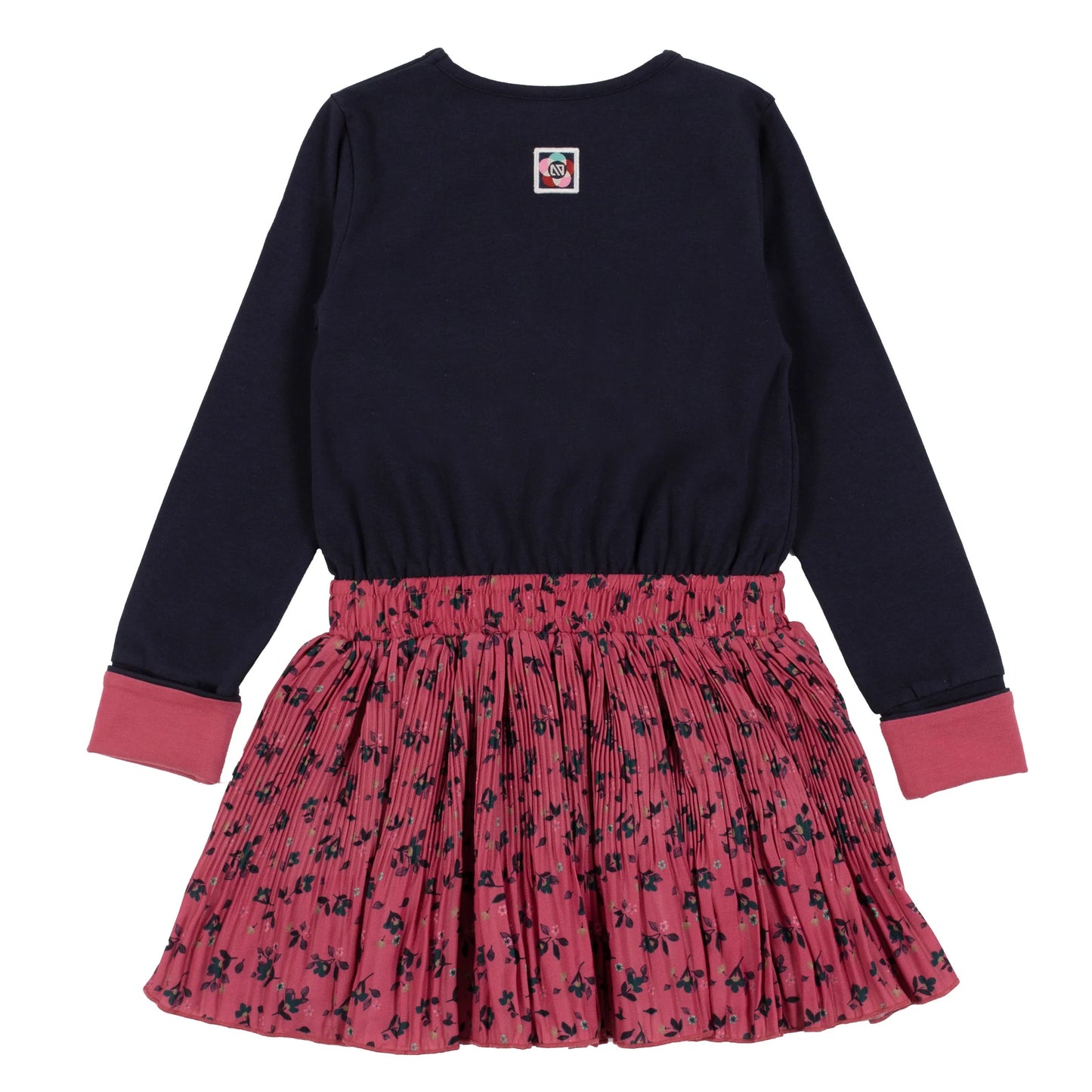 Navy and Pink Knit Tunic with Broomstick Skirt -Nano