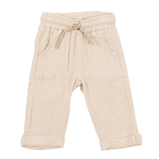 Beige Light Weight Gauze Pants - Nano