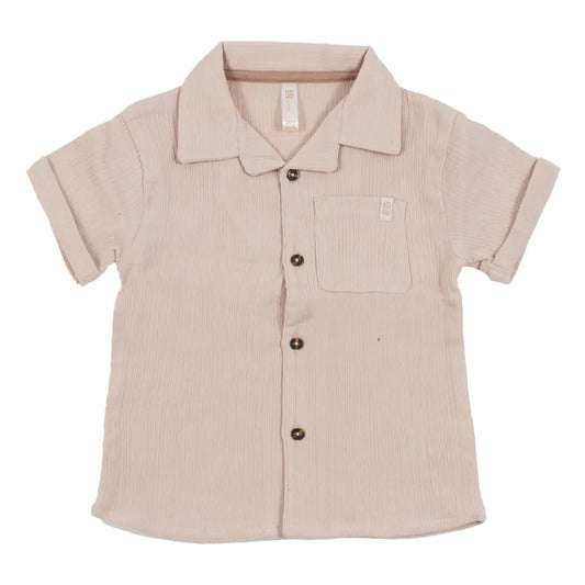 Beige Gauze Baby Shirt-Nano