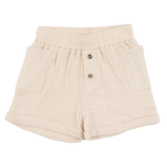 Beige Gauze Baby Shorts -Nano