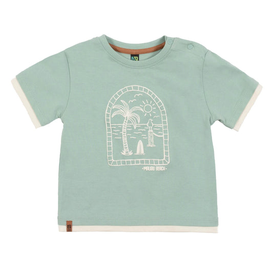 Baby Sage Green Malibu Beach T Shirt-Nano