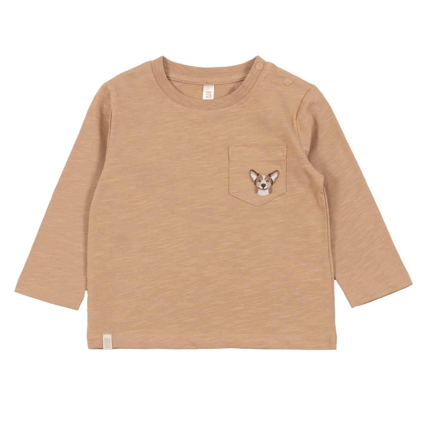 Tan Dog Baby Long Sleeve Shirt-Nano