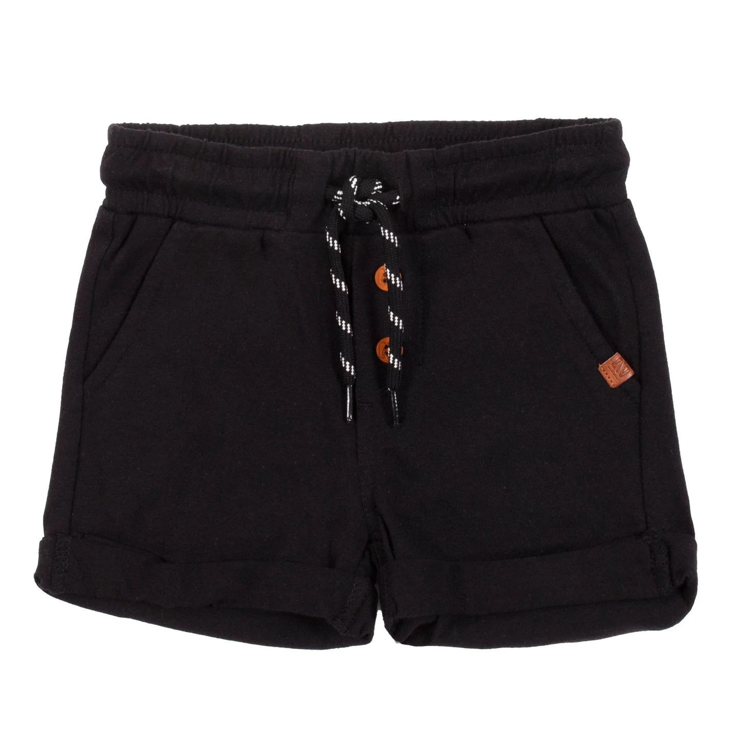 Black Baby Knit Shorts with Draw Strings -Nano