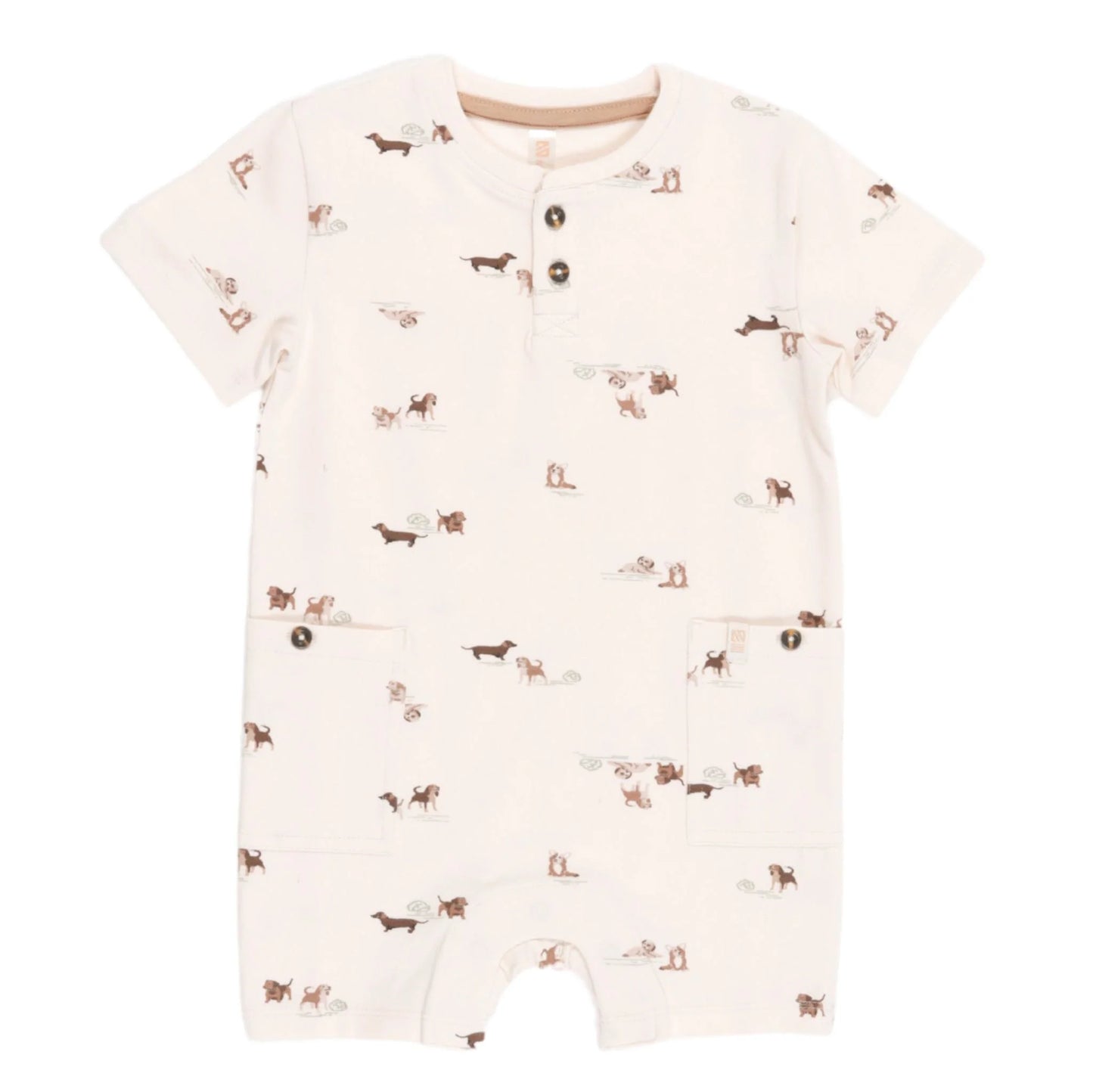 Cream Dogs Knot Romper Nano