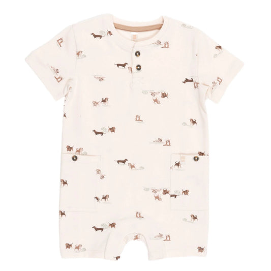 Cream Dogs Knot Romper Nano