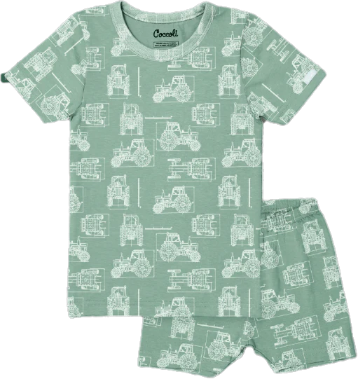 Tractor Short Sleeve 2pc Short PJ Set-Coccoli