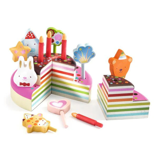 Wooden Happy Birthday Cake
