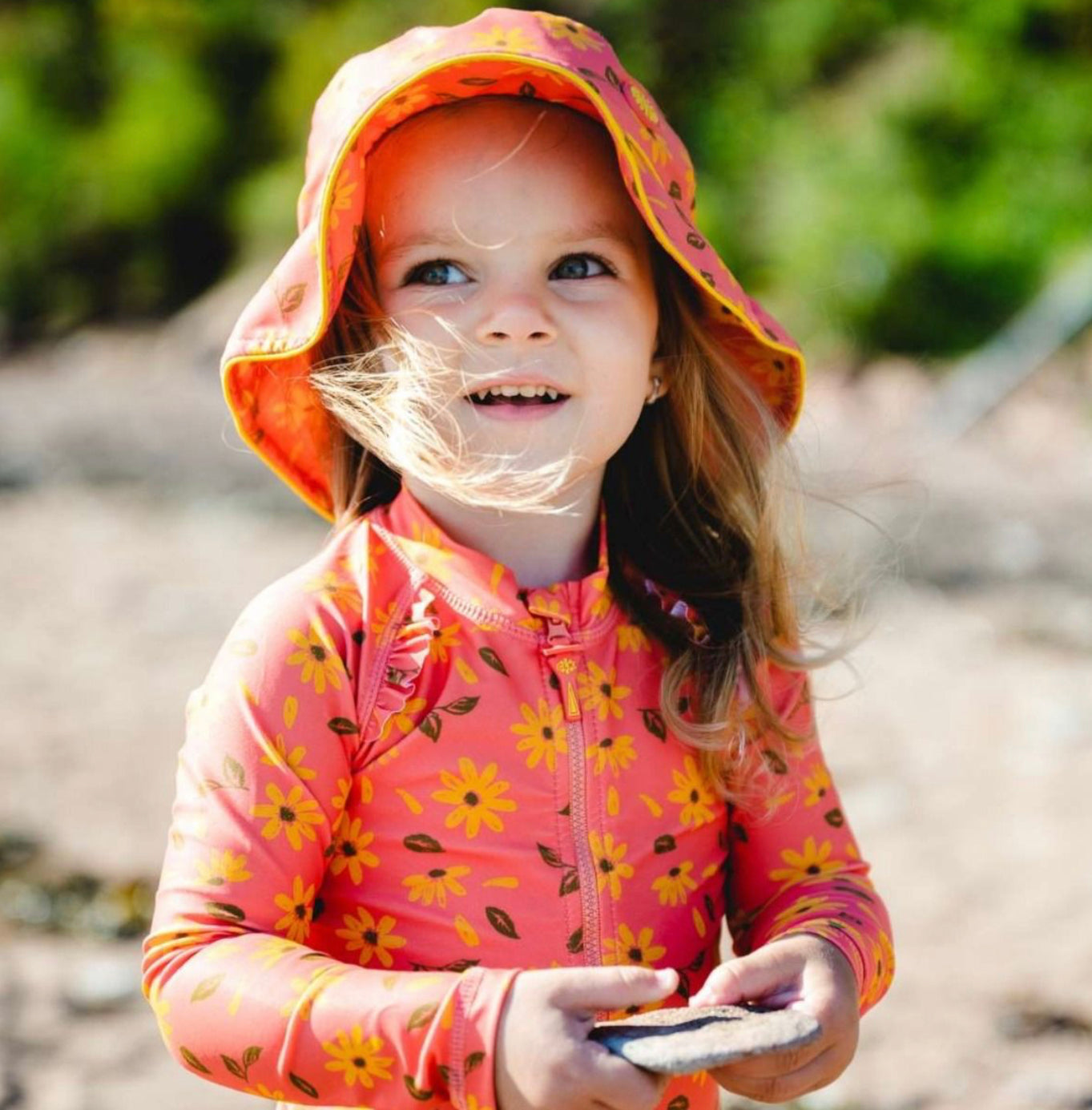 Swim Hats -CaliKids/Strawberry,Mango,Orange Daisies
