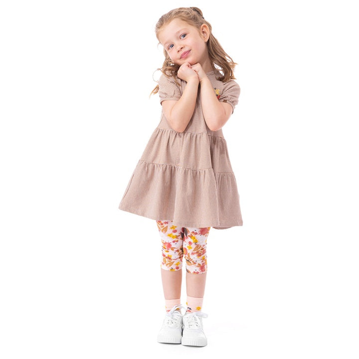 Peach Print 3/4 Length Leggings-Nano