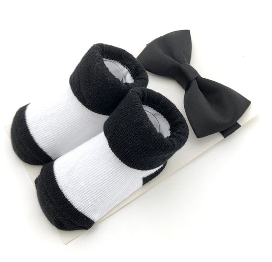 bow tie, baby socks, tickle toes,