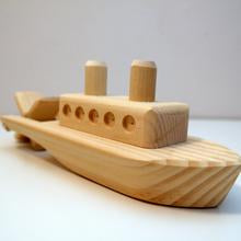 wooden boat, wooden handmade toys, canadian toys,