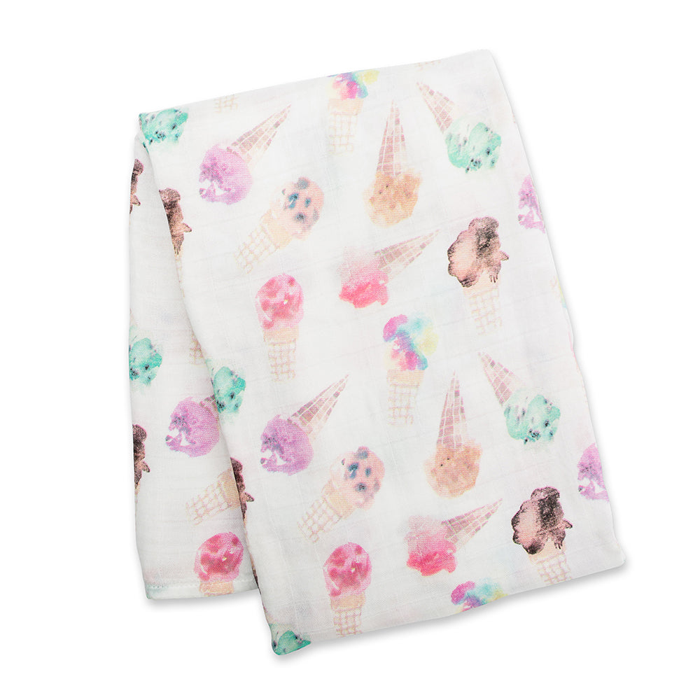 icecream blanket, lulujo, muslin recieving blanket