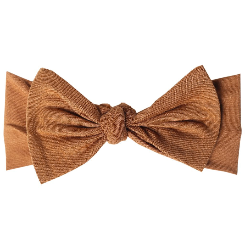 brown baby bow, copper pearl,